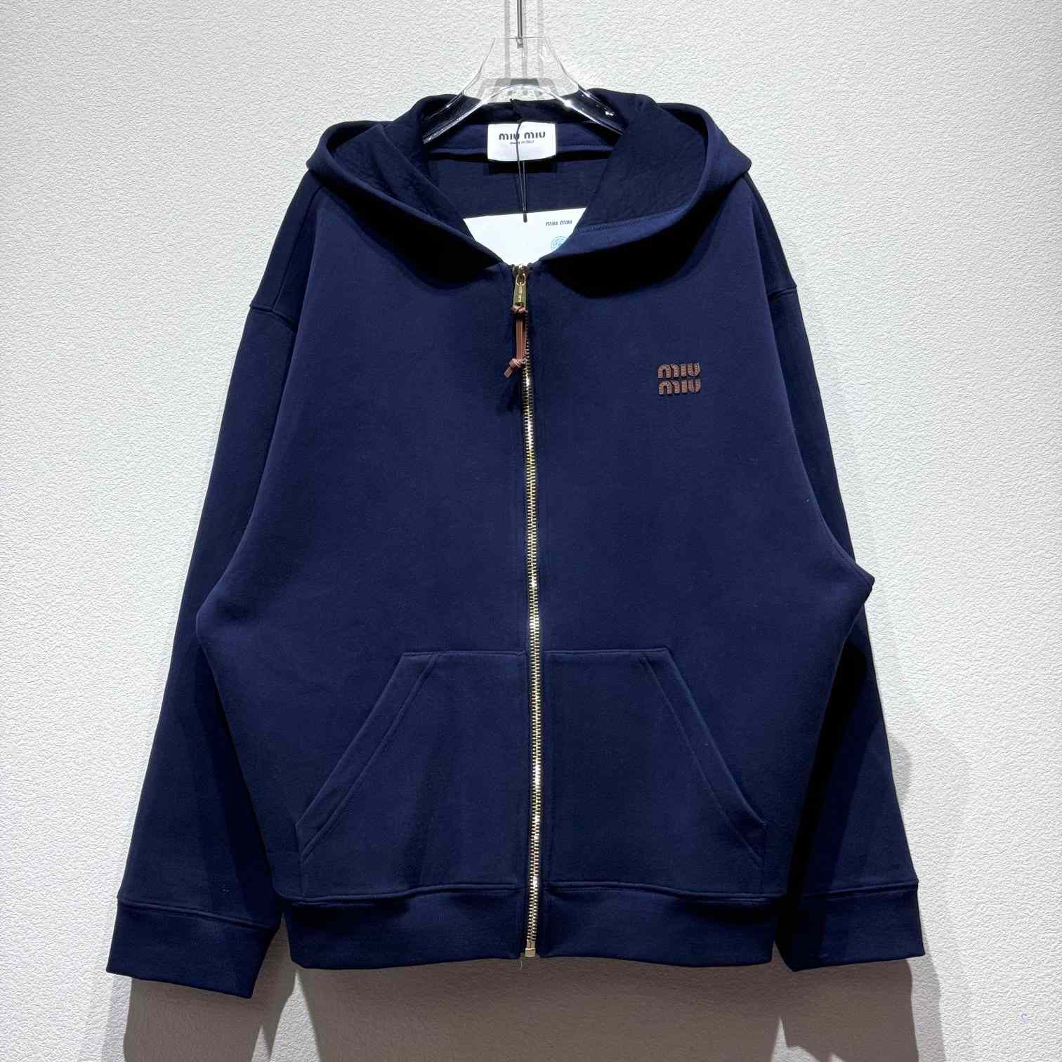 Miu Miu Jersey Hoodie Jacket - DesignerGu