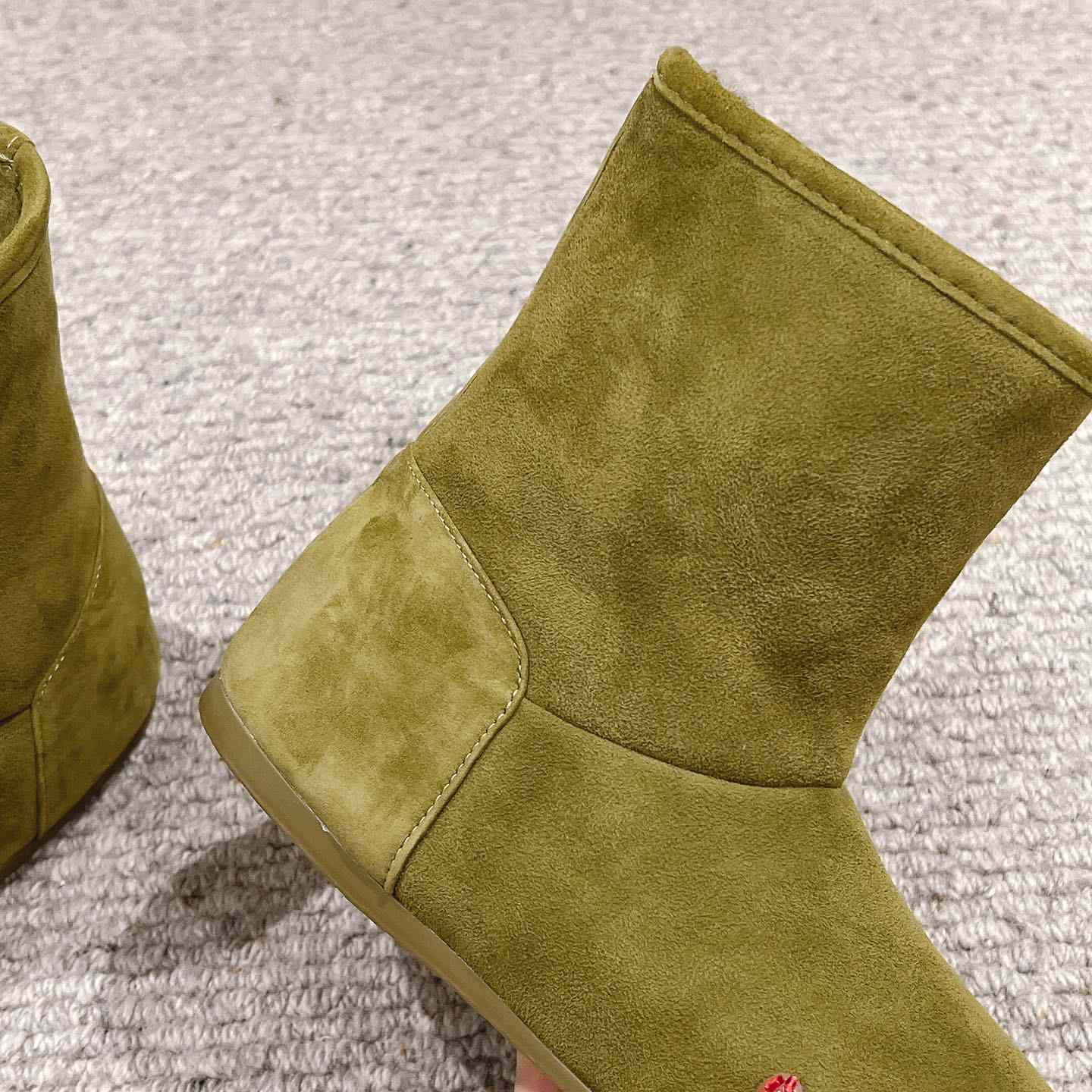 Loewe Lago Boot In Suede And Shearling - DesignerGu