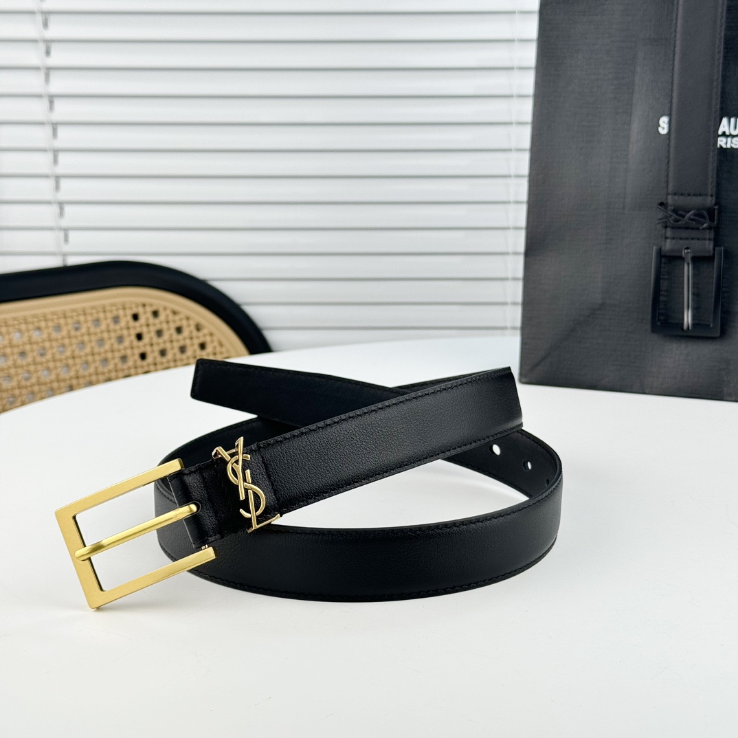 Saint Laurent Leather Belt   - DesignerGu