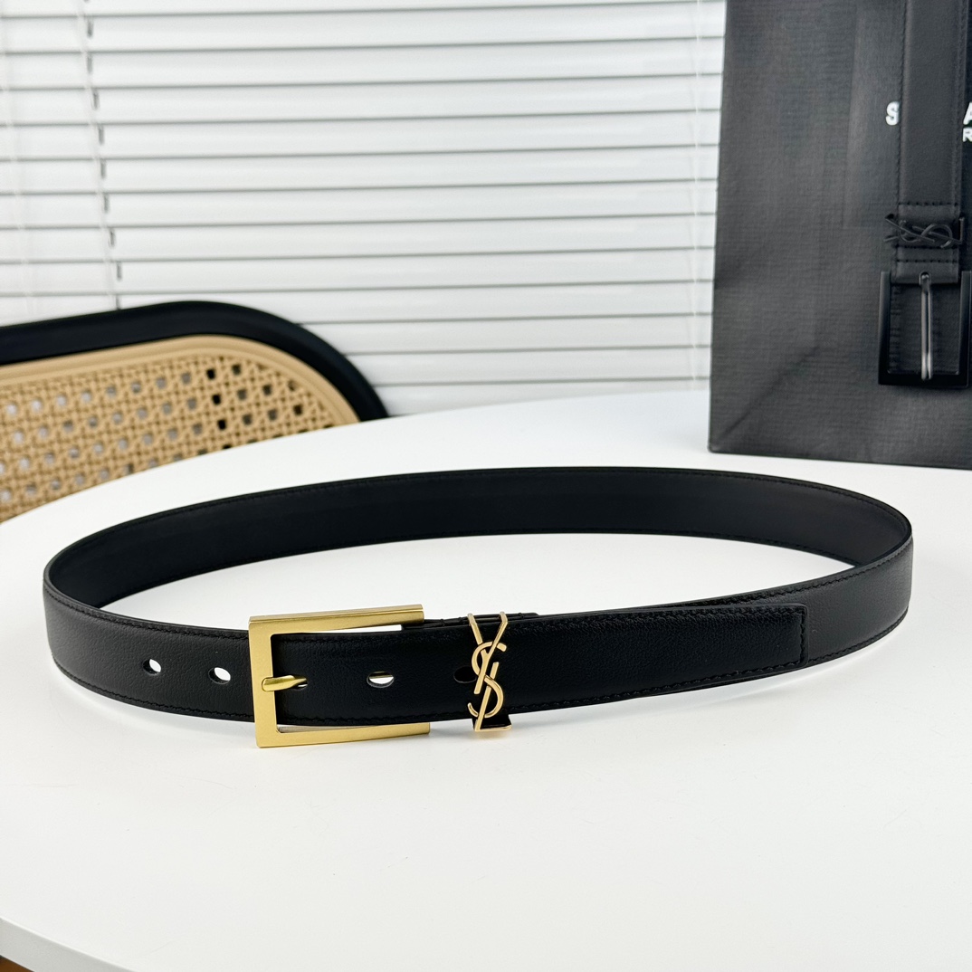 Saint Laurent Leather Belt   - DesignerGu