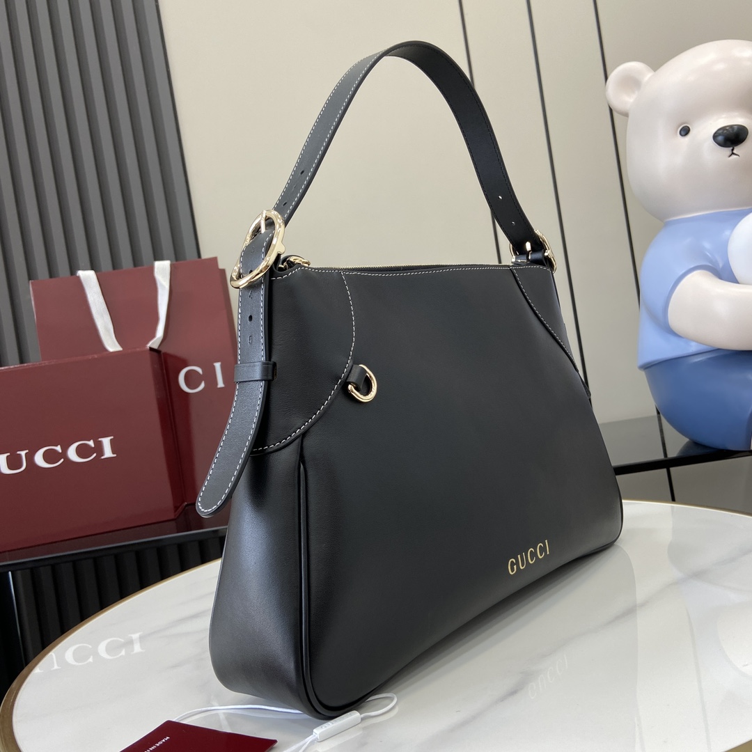 Gucci GG Emblem Medium Shoulder Bag - DesignerGu