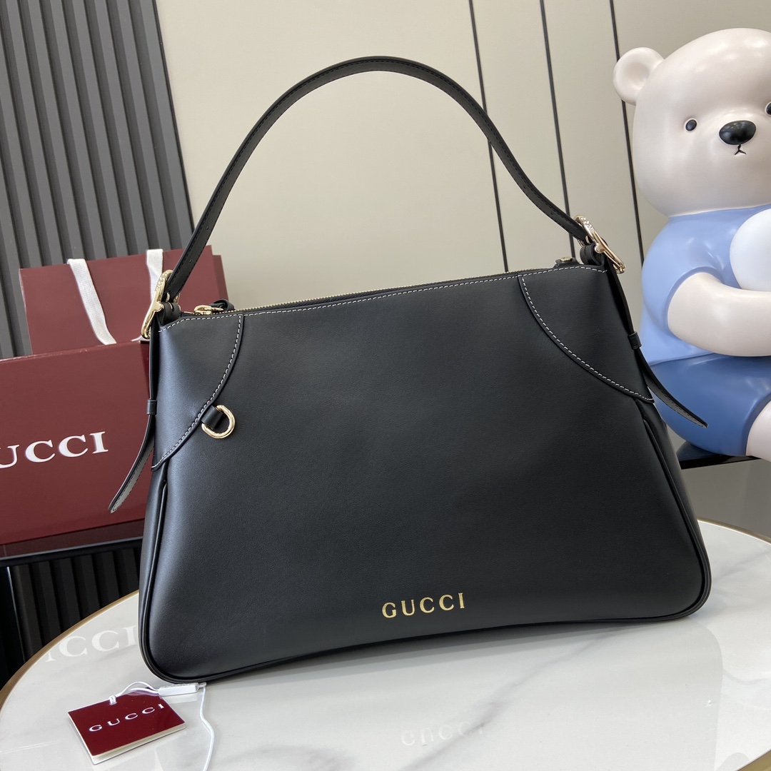 Gucci GG Emblem Medium Shoulder Bag - DesignerGu