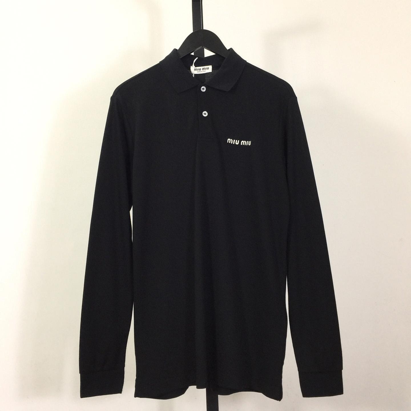 Miu Miu Cotton Piqué Polo Shirt - DesignerGu