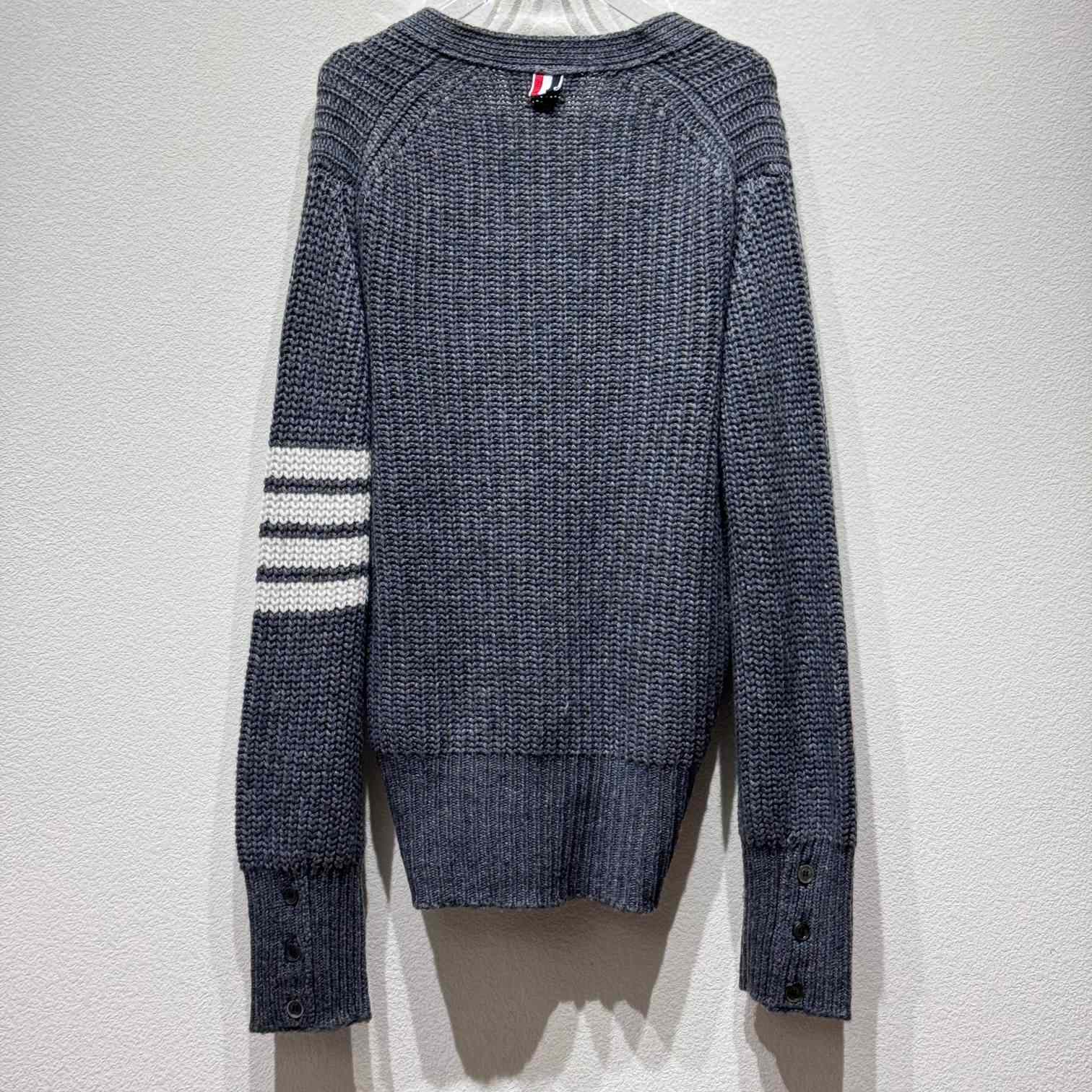 Thom Browne 4-Bar Oversize Wool Cardigan - DesignerGu