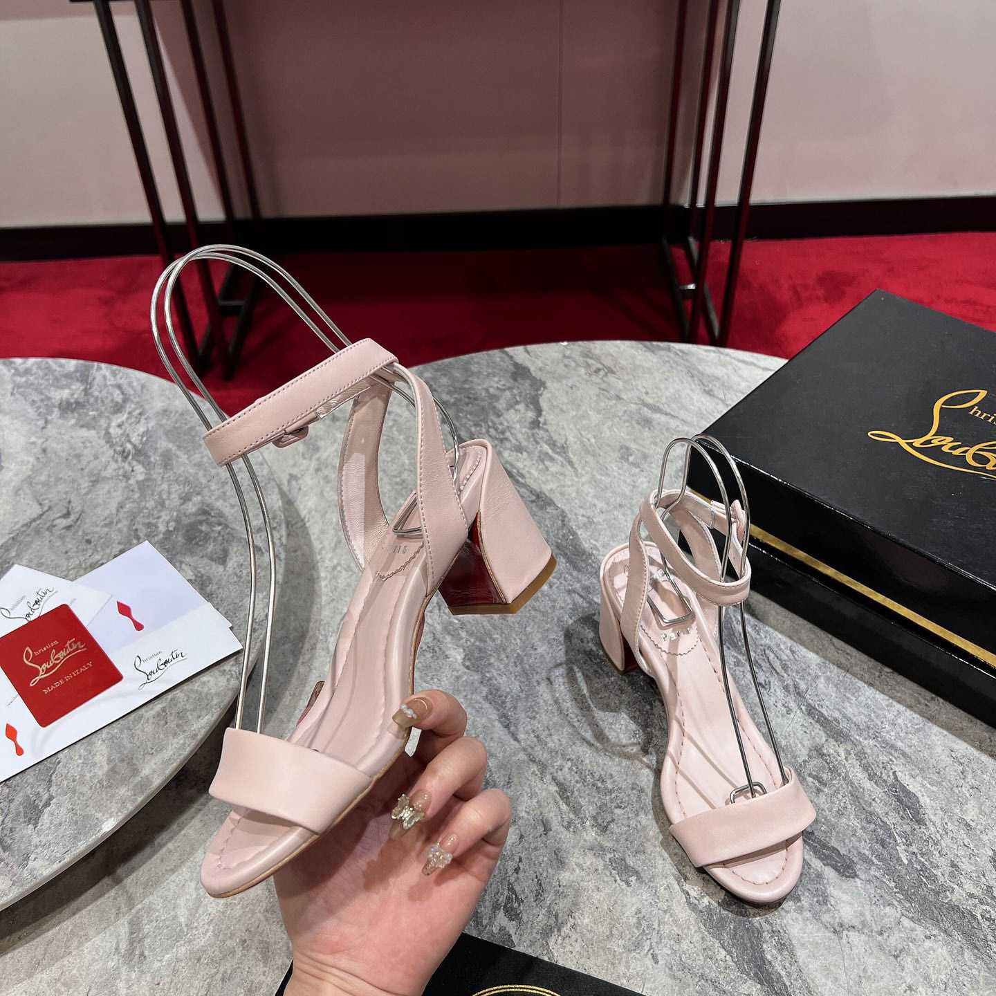 Christian Louboutin  Pink Lin Miss Sabina 55 Sandals - DesignerGu