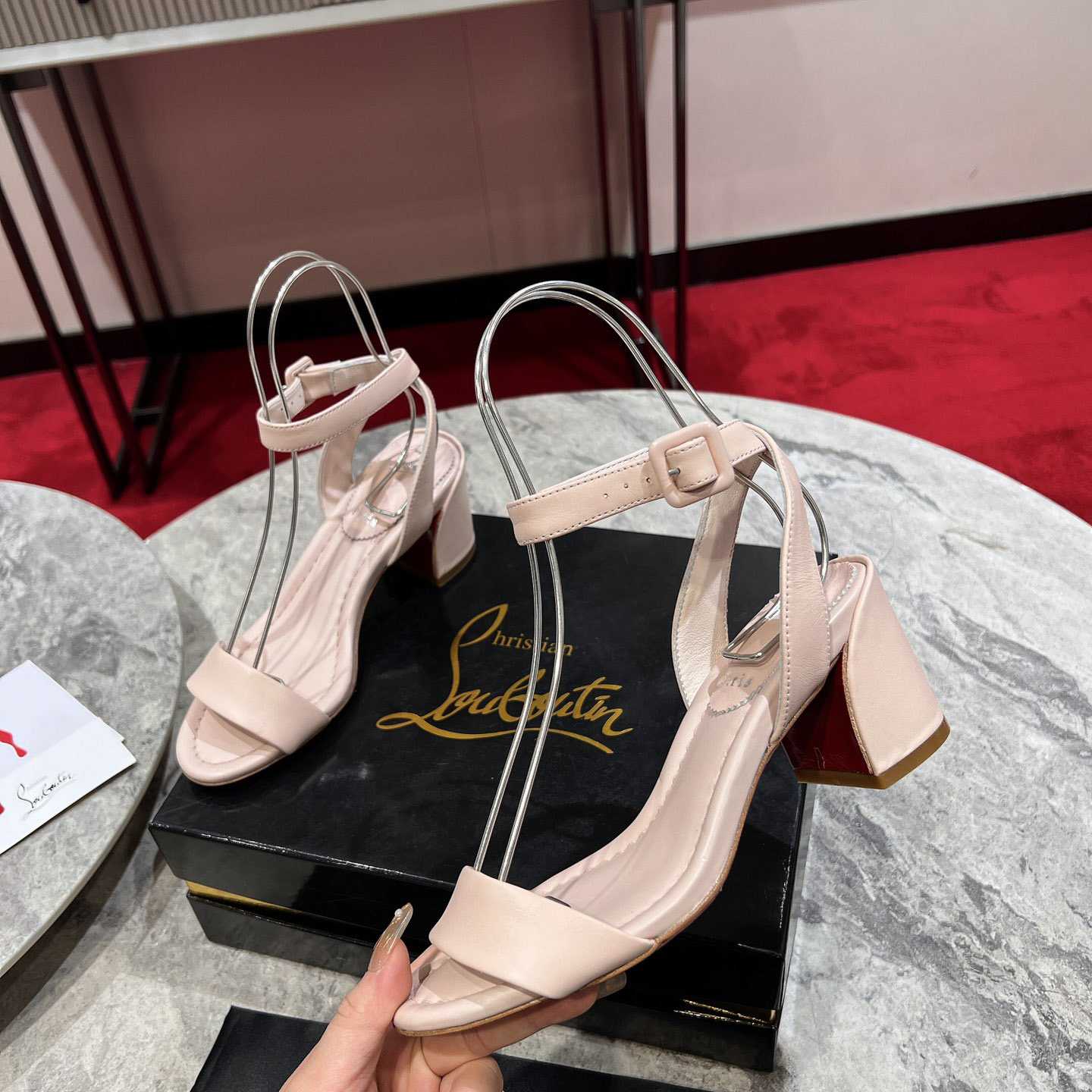 Christian Louboutin  Pink Lin Miss Sabina 55 Sandals - DesignerGu