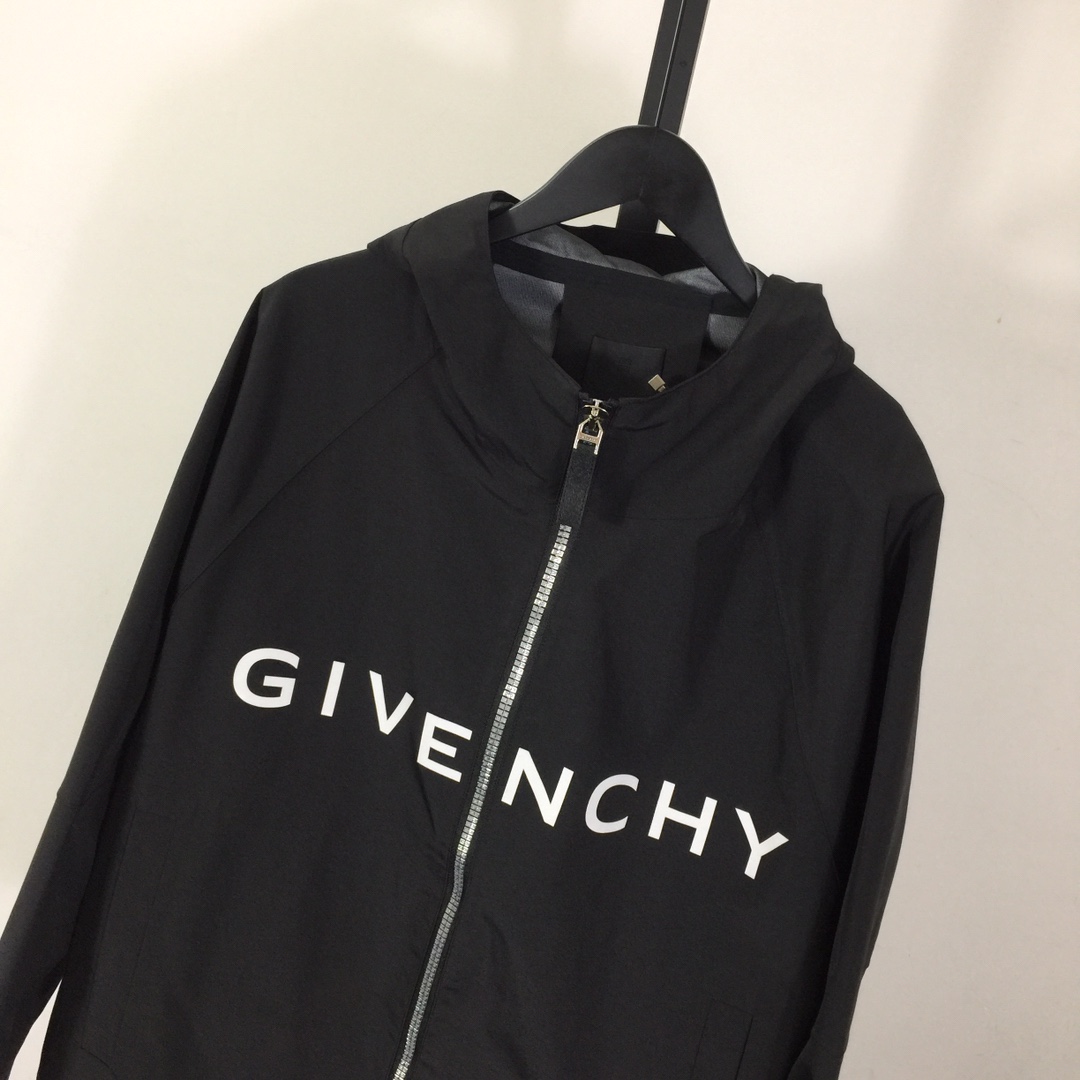 Givenchy Logo Hooded Jacket in Black - DesignerGu