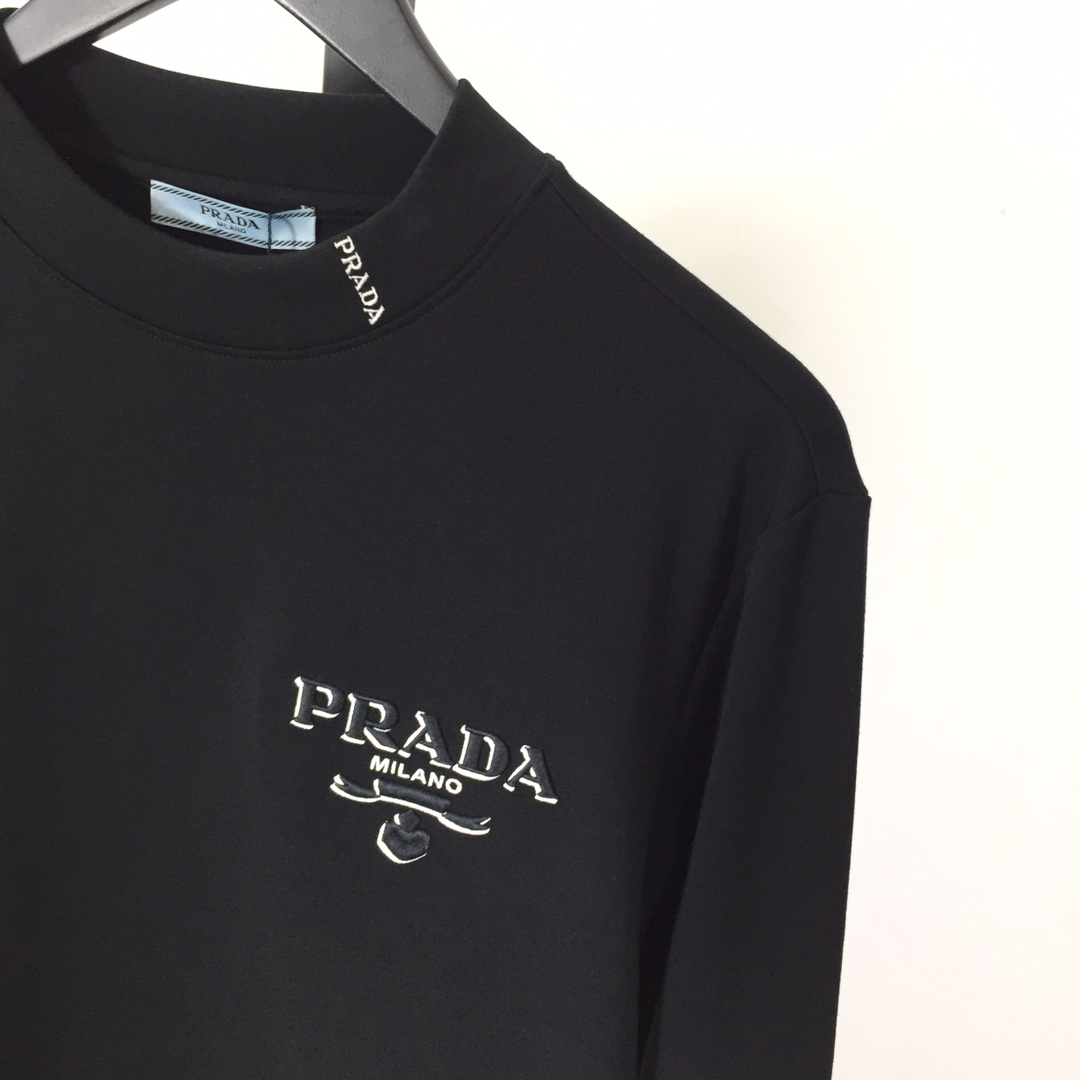 Prada Long-sleeved Cotton T-shirt - DesignerGu