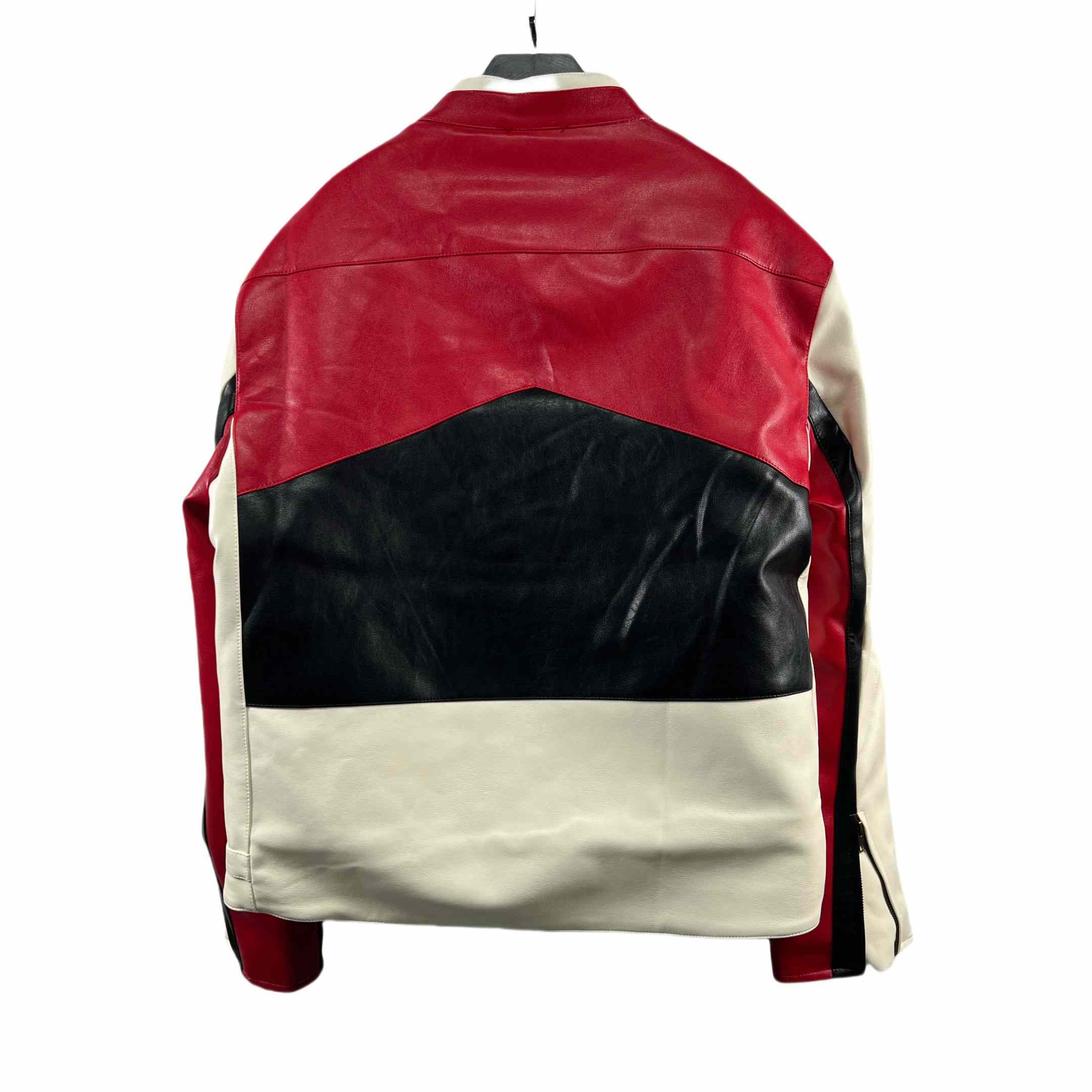 Vetements Tricolor Leather Racing Jacket - DesignerGu