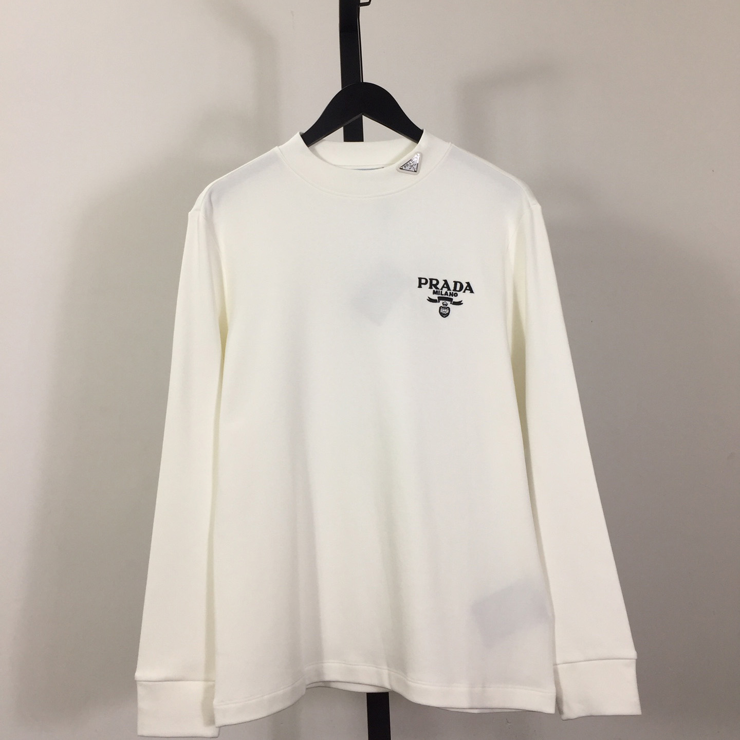 Prada Long-sleeved Cotton T-shirt - DesignerGu