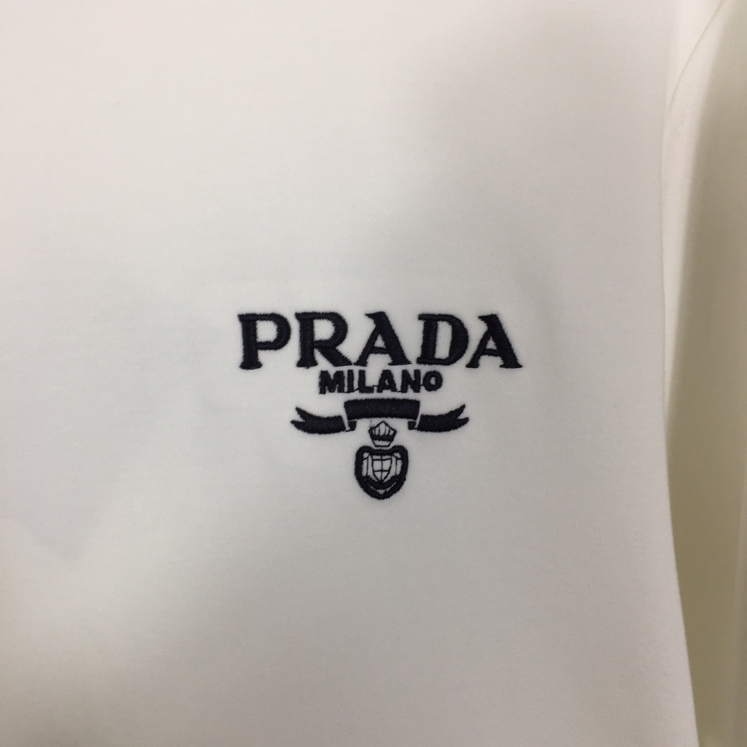 Prada Long-sleeved Cotton T-shirt - DesignerGu