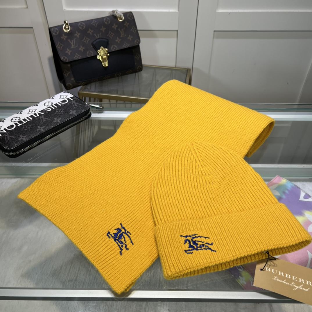 Burberry KD-embroidered Ribbed-knit Scarf & Beanie - DesignerGu