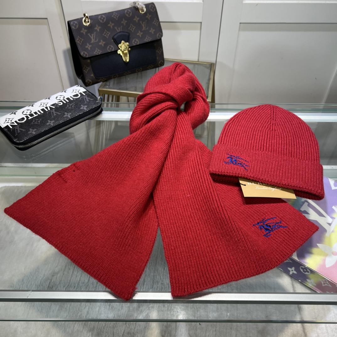 Burberry KD-embroidered Ribbed-knit Scarf & Beanie - DesignerGu