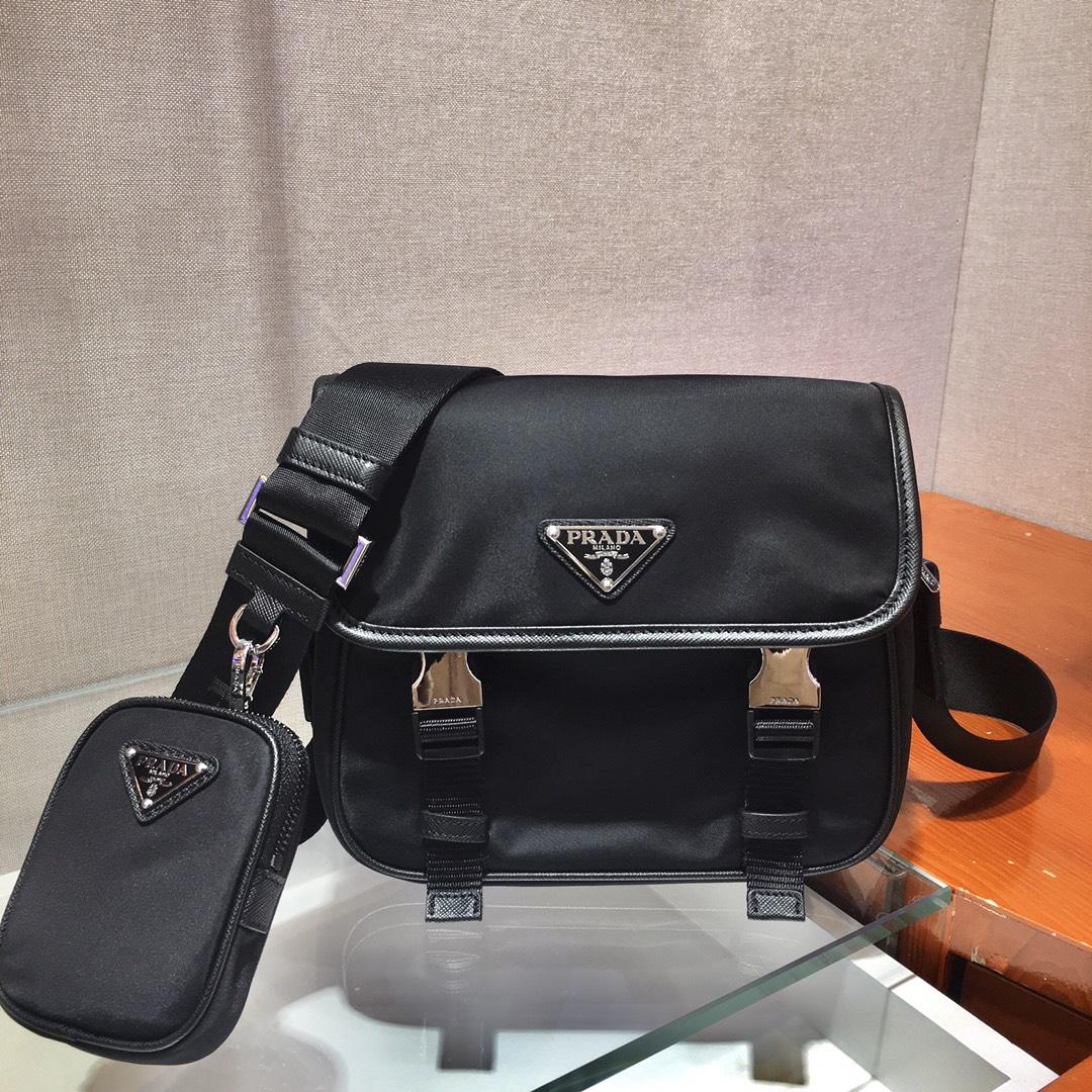 Prada Re-Nylon and Saffiano Leather Shoulder Bag - DesignerGu