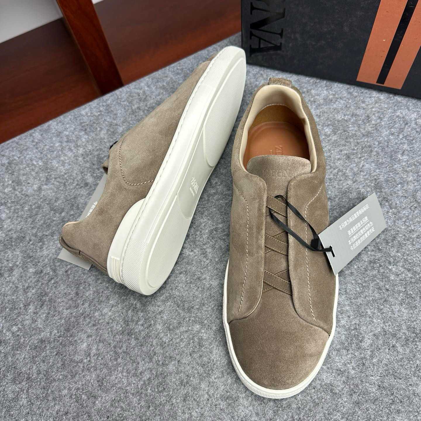 Zegna Suede Triple Stitch™ Sneakers - DesignerGu