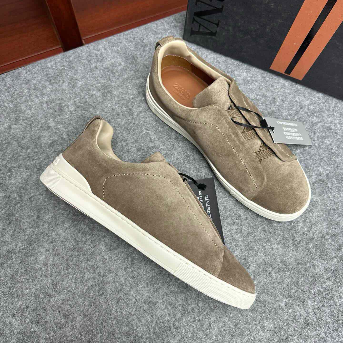 Zegna Suede Triple Stitch™ Sneakers - DesignerGu