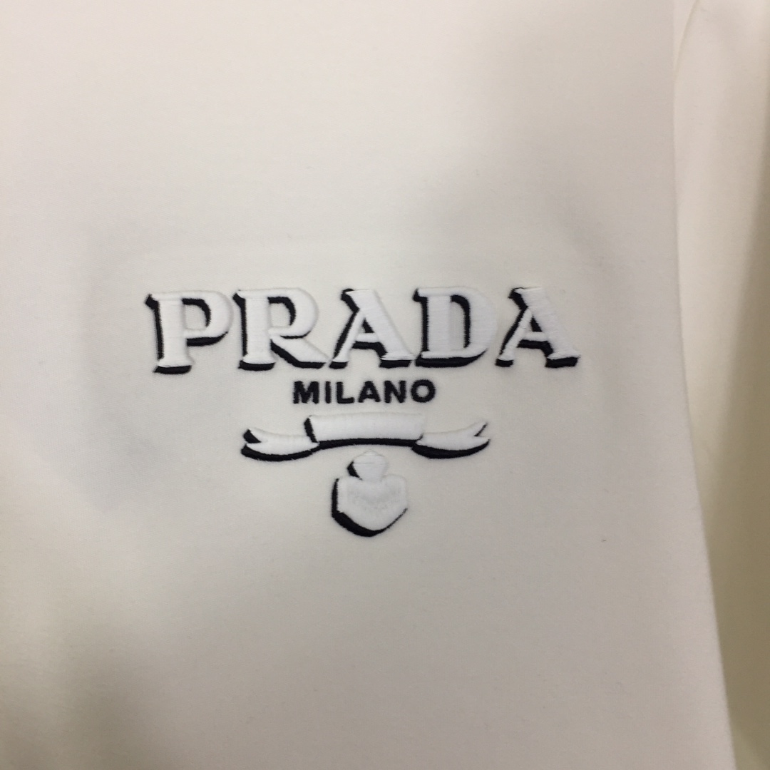 Prada Long-sleeved Cotton T-shirt - DesignerGu