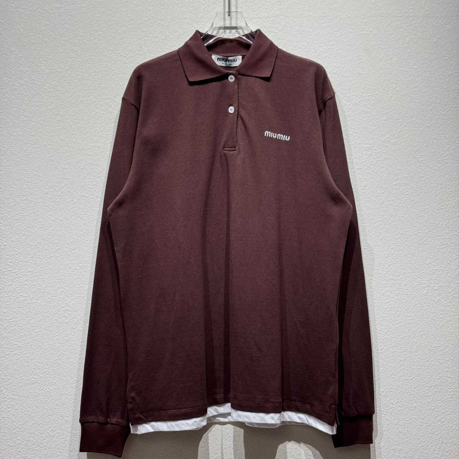 Miu Miu Piqué And Jersey Polo Shirt - DesignerGu