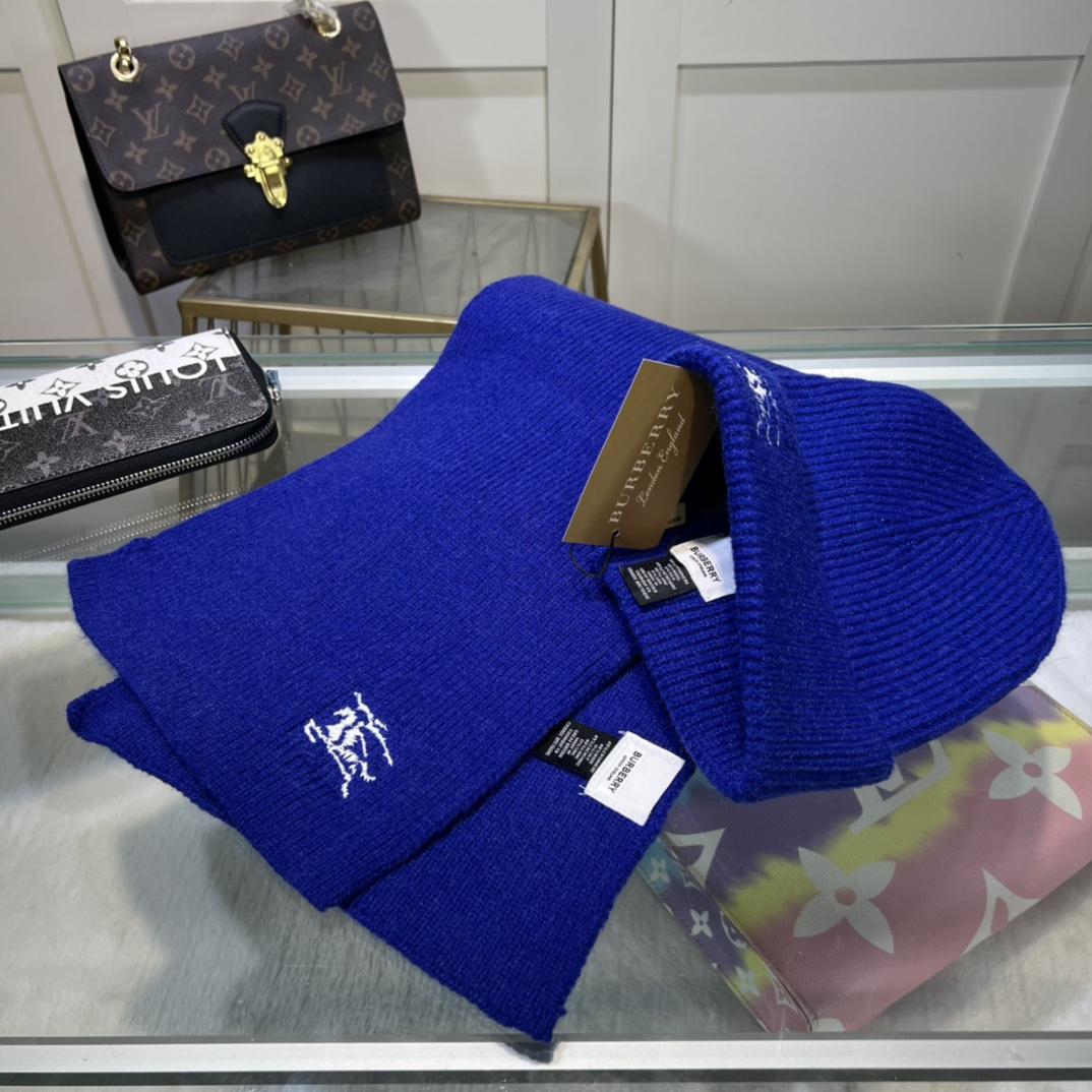 Burberry KD-embroidered Ribbed-knit Scarf & Beanie - DesignerGu