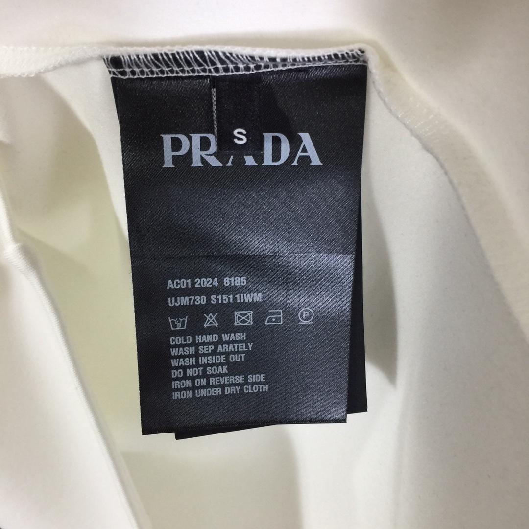 Prada Long-sleeved Cotton T-shirt - DesignerGu