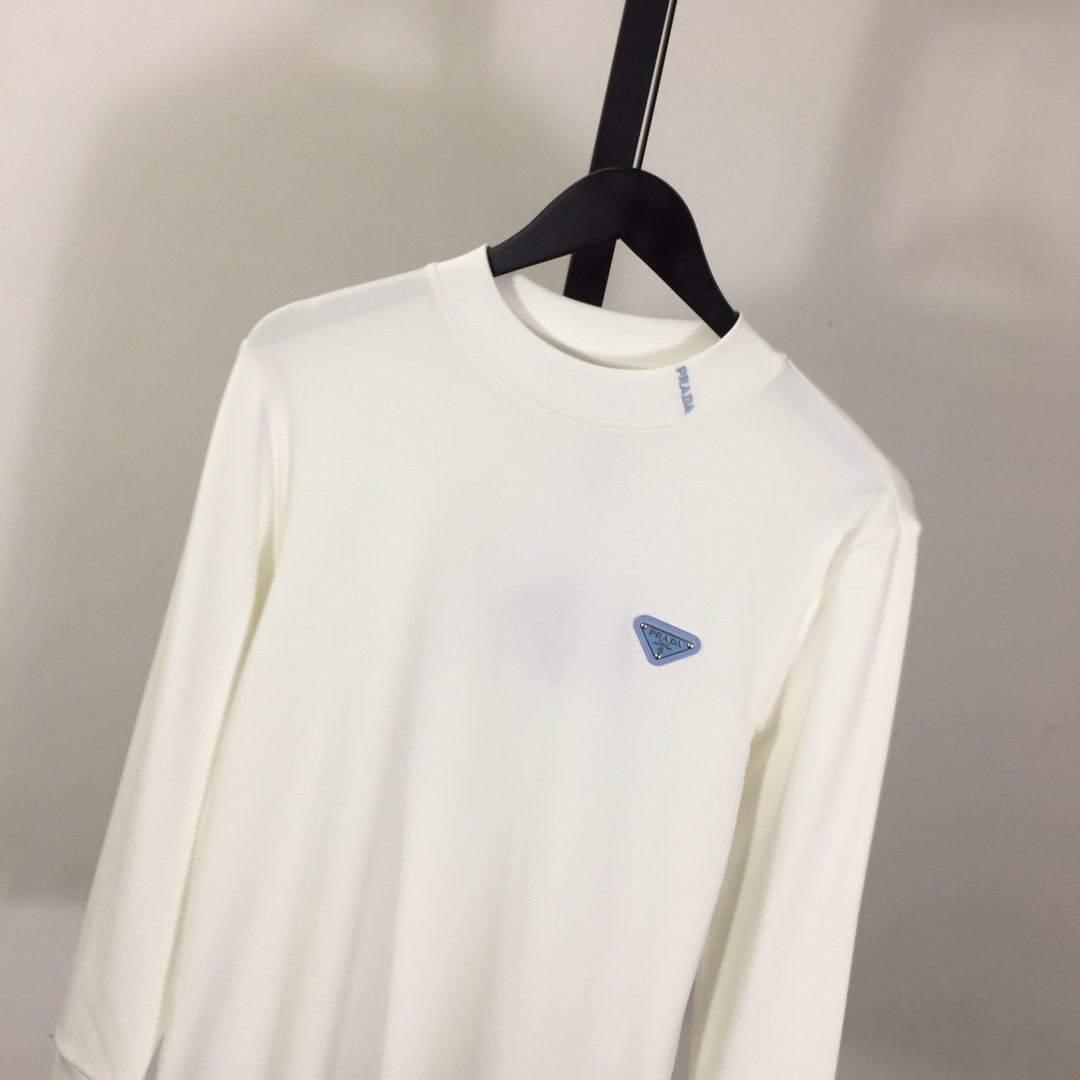 Prada Long-sleeved Cotton T-shirt - DesignerGu