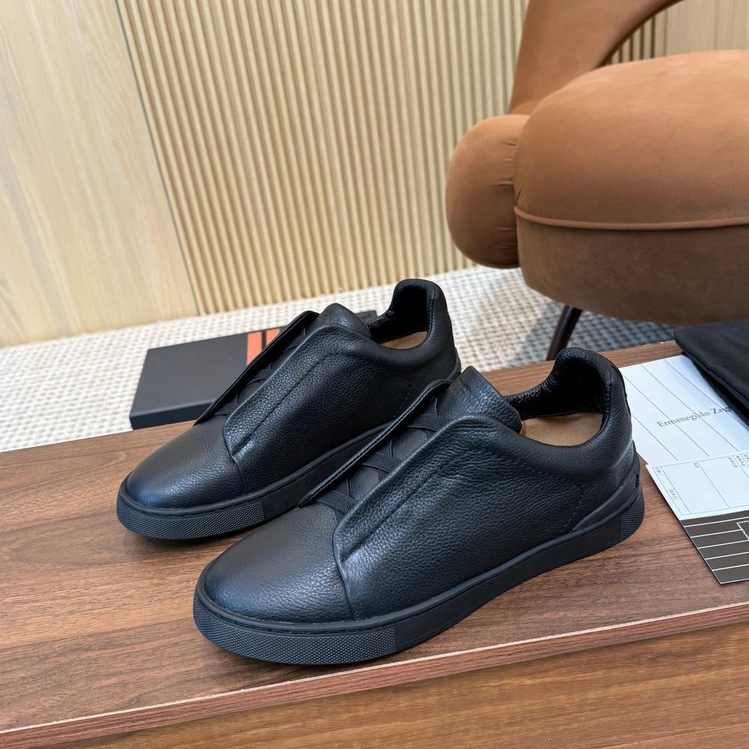 Zegna Leather Sneakers - DesignerGu