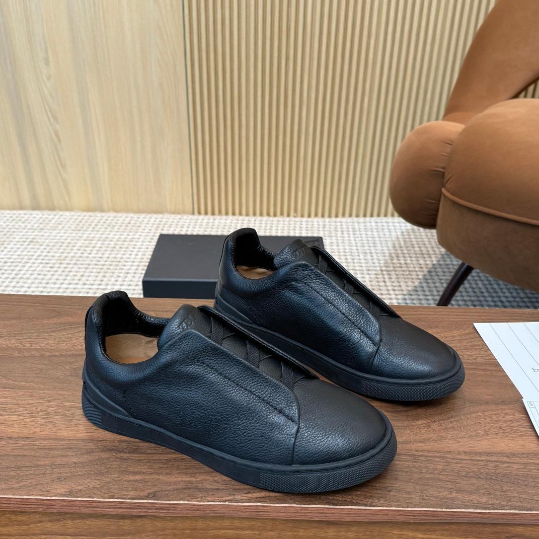 Zegna Leather Sneakers - DesignerGu