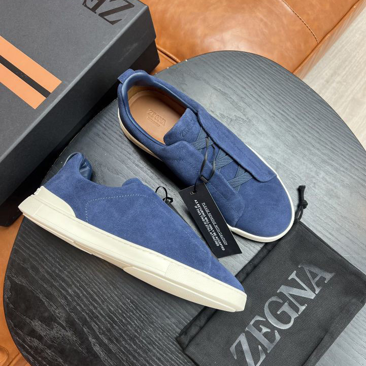 Zegna Suede Triple Stitch™ Sneakers - DesignerGu