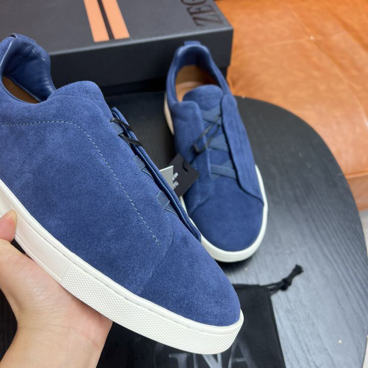 Zegna Suede Triple Stitch™ Sneakers - DesignerGu