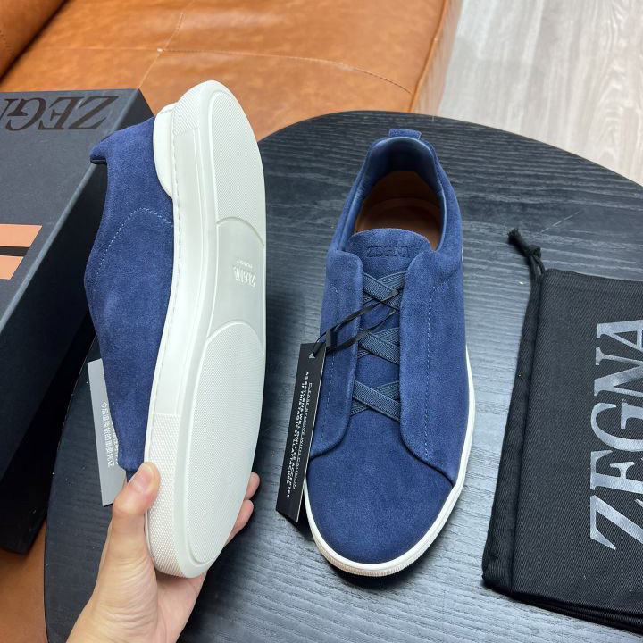 Zegna Suede Triple Stitch™ Sneakers - DesignerGu