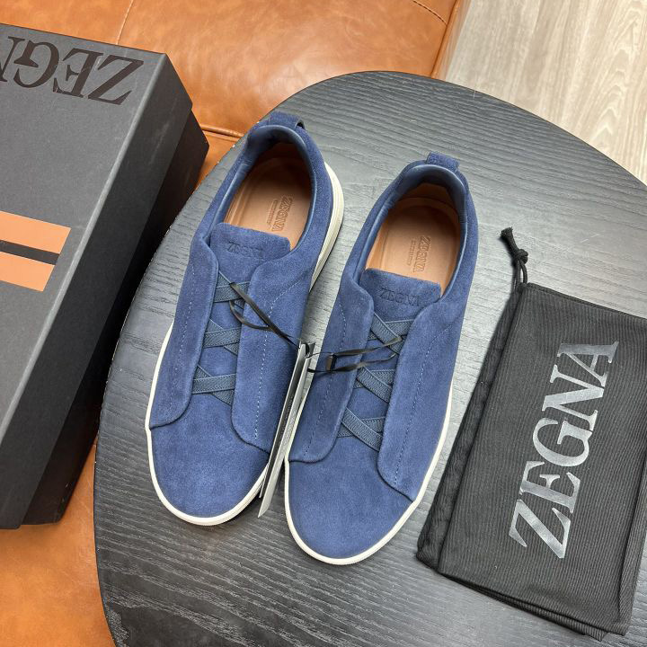 Zegna Suede Triple Stitch™ Sneakers - DesignerGu