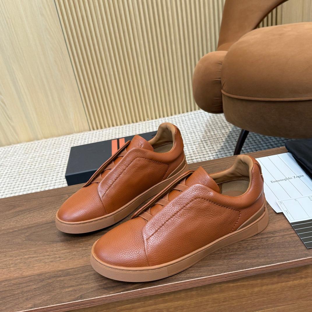 Zegna Leather Sneakers - DesignerGu