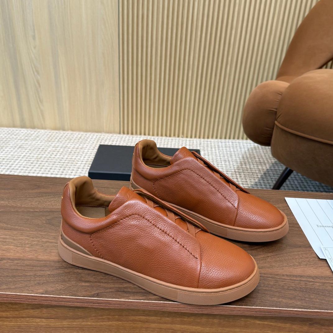 Zegna Leather Sneakers - DesignerGu