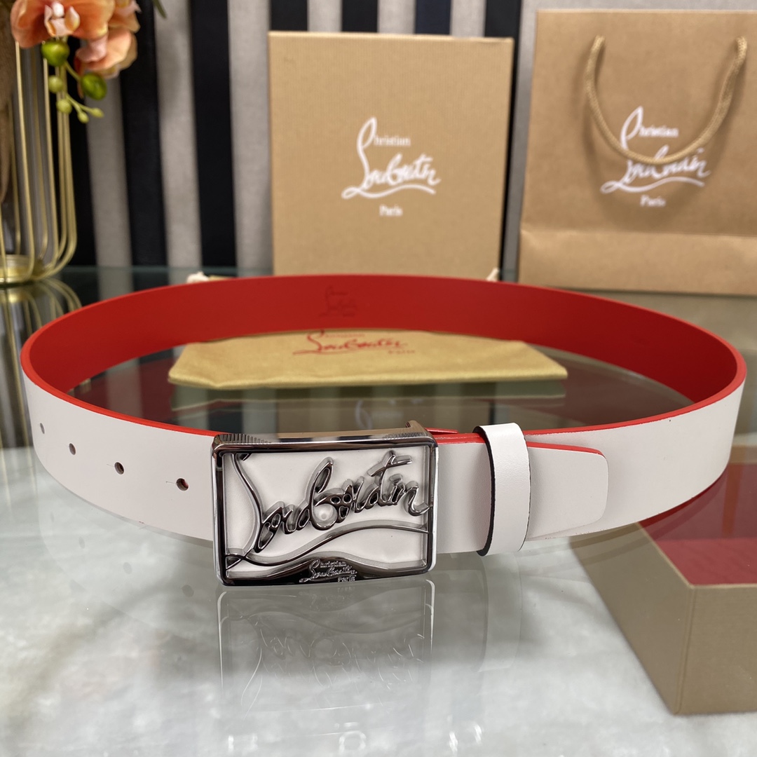 Christian Louboutin Logo Leather Belt  - DesignerGu