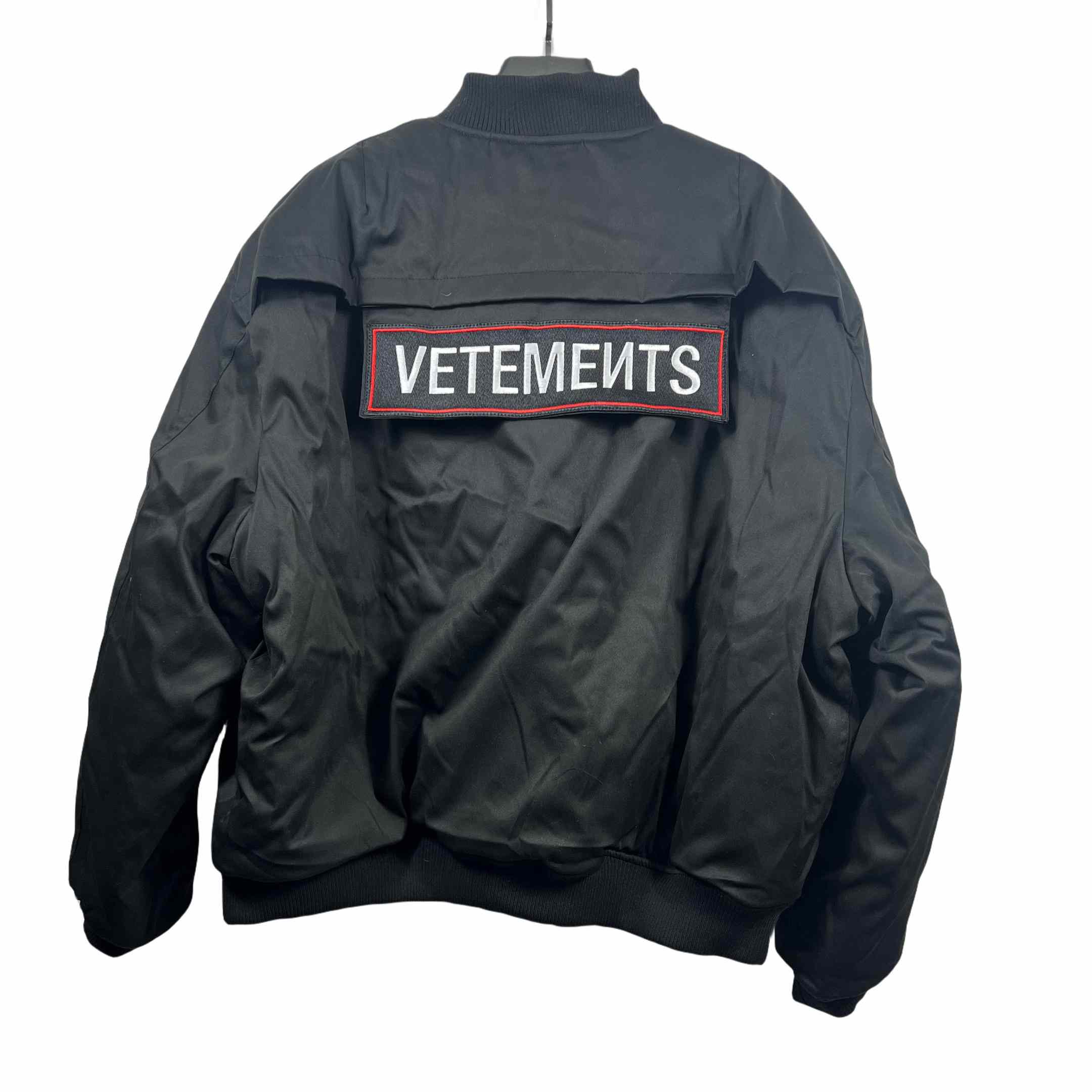 Vetements Black Cotton Patchwork Bomber Jacket - DesignerGu