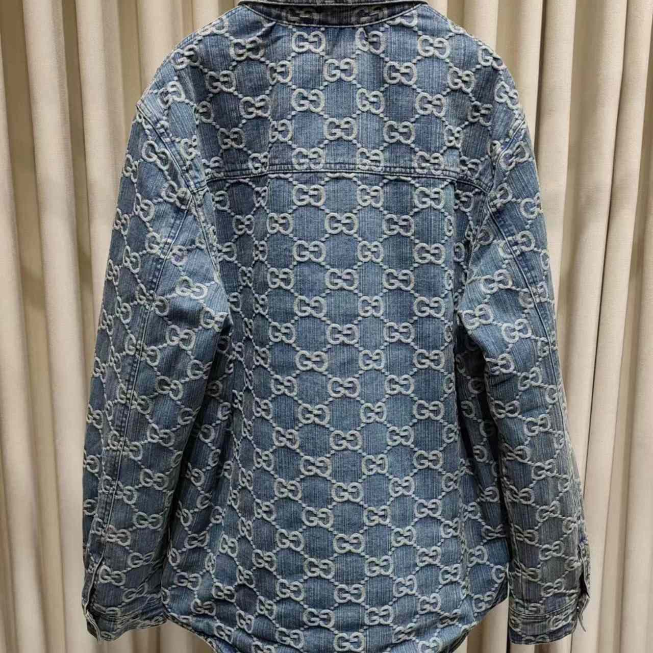 Gucci GG Jacquard Denim Shirt - DesignerGu