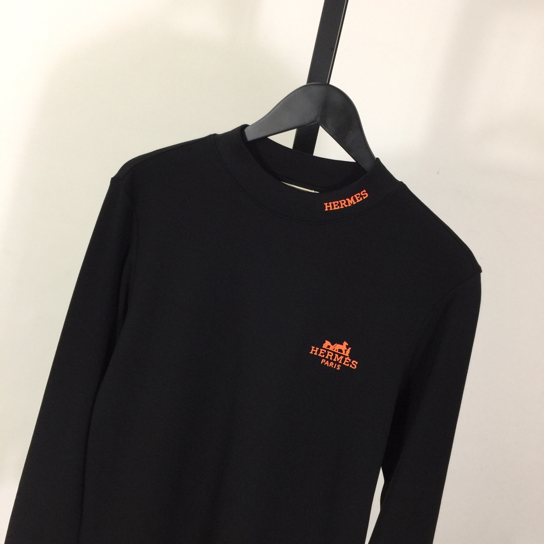 Hermes Logo Long Sleeve Tee - DesignerGu