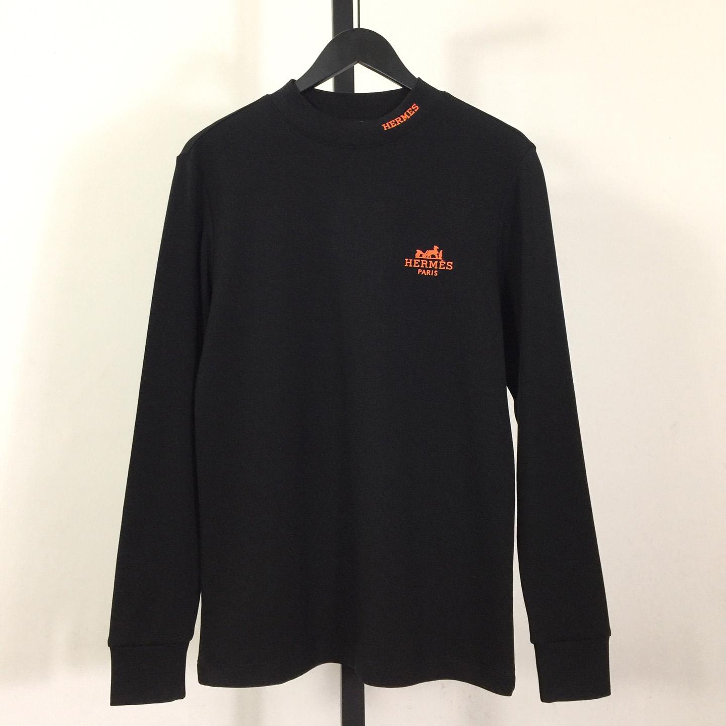 Hermes Logo Long Sleeve Tee - DesignerGu