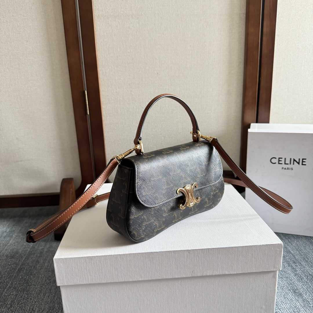 Celine Teen Celine Lola In Triomphe Canvas And Clafskin  - DesignerGu