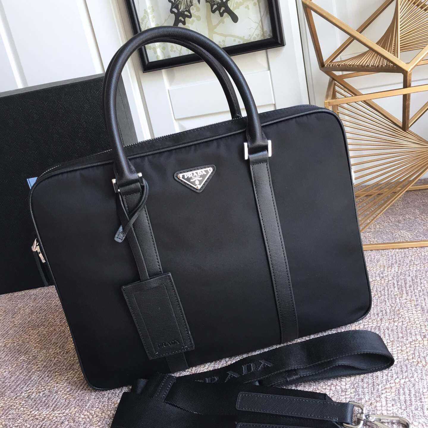 Prada Nylon Slim Briefcase Work Bag (36*28*6.5cm) - DesignerGu