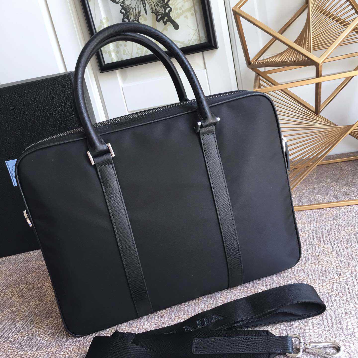 Prada Nylon Slim Briefcase Work Bag (36*28*6.5cm) - DesignerGu