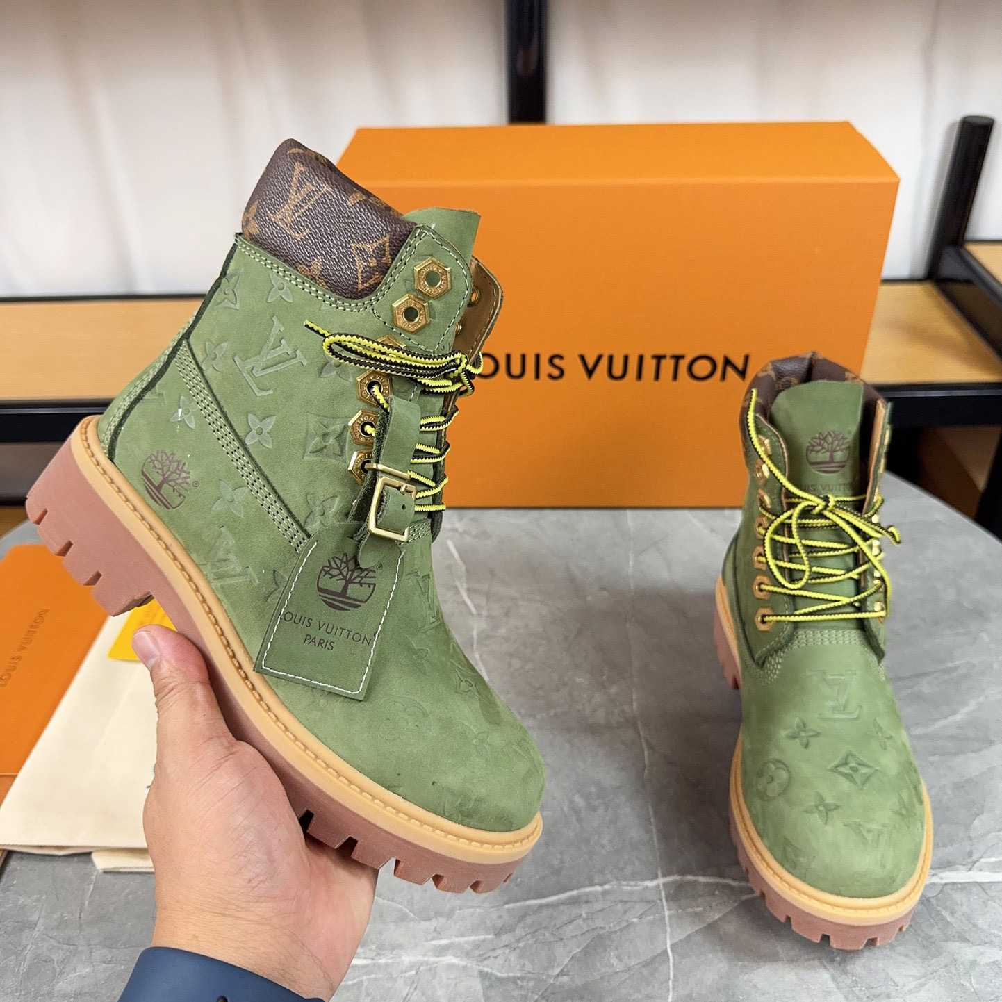 Louis Vuitton x Timberland Monogram Ankle Boot - DesignerGu