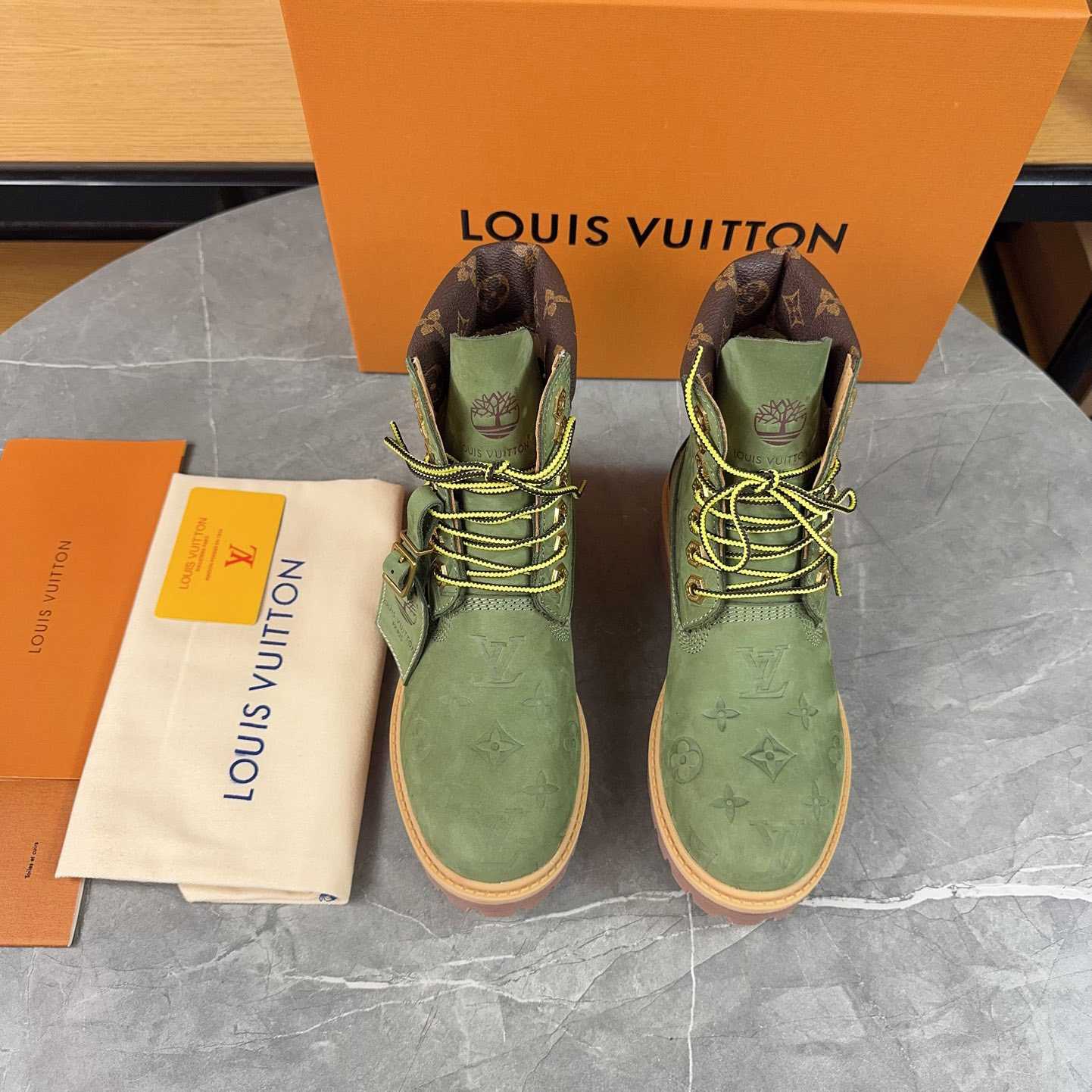 Louis Vuitton x Timberland Monogram Ankle Boot - DesignerGu