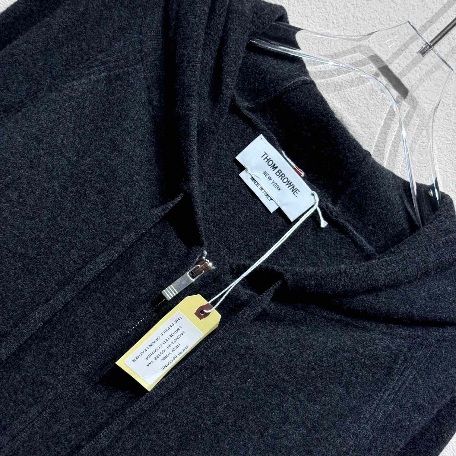 Thom Browne Knitted Zip Hoodie - DesignerGu