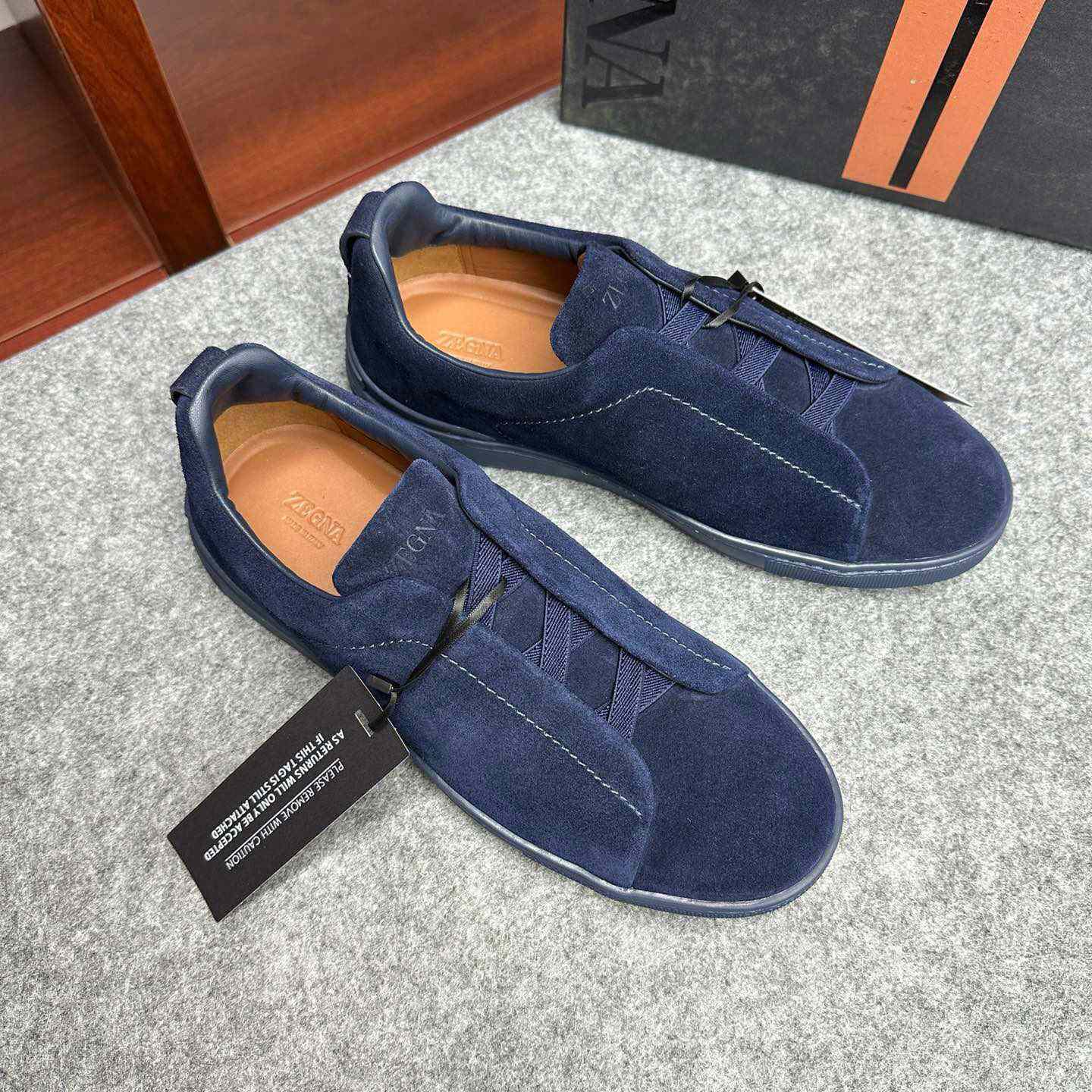 Zegna Suede Triple Stitch™ Sneakers - DesignerGu