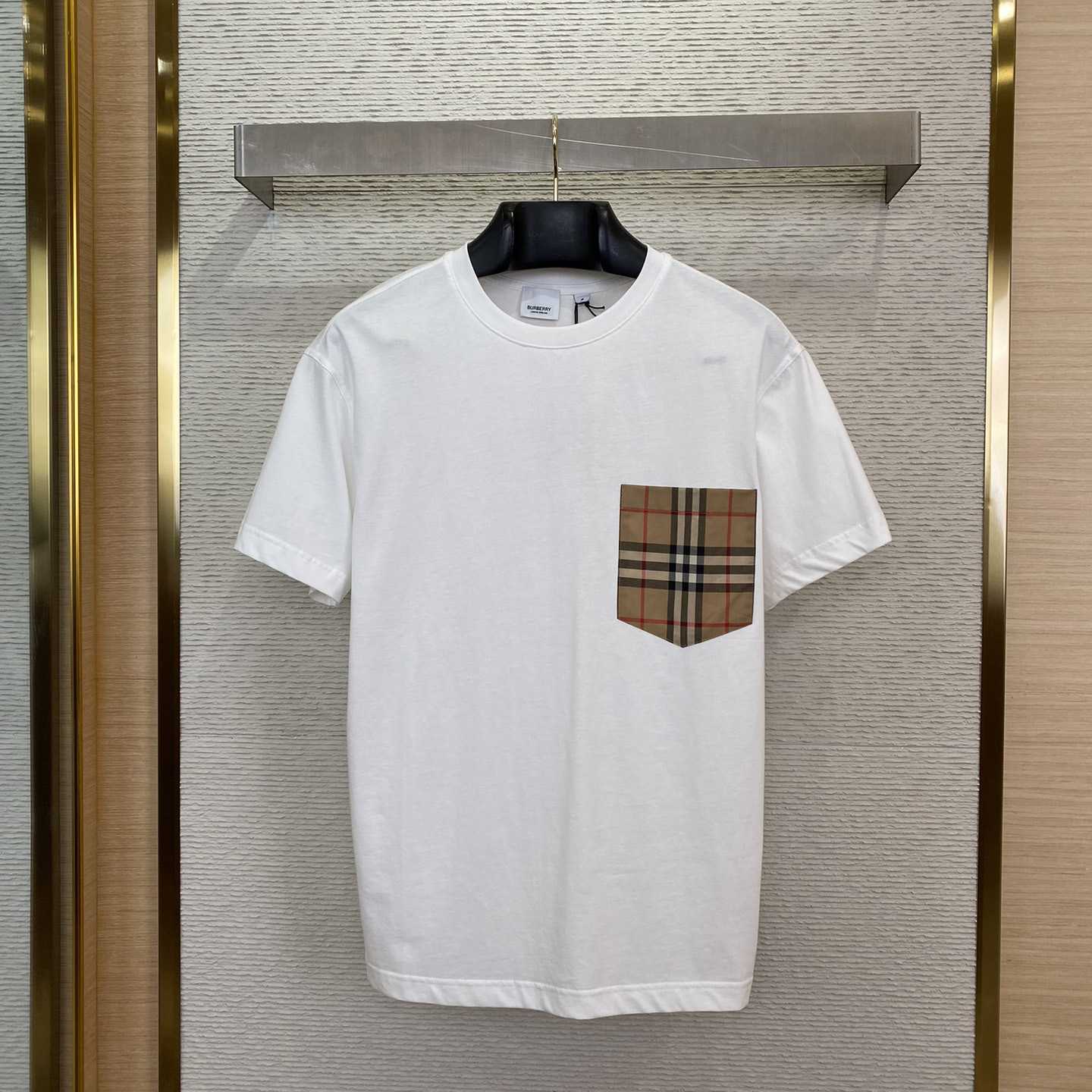 Burberry Check Pocket Cotton T-shirt - DesignerGu