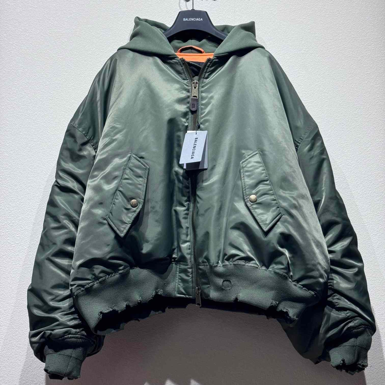 Balenciaga Hooded Bomber Jacket - DesignerGu