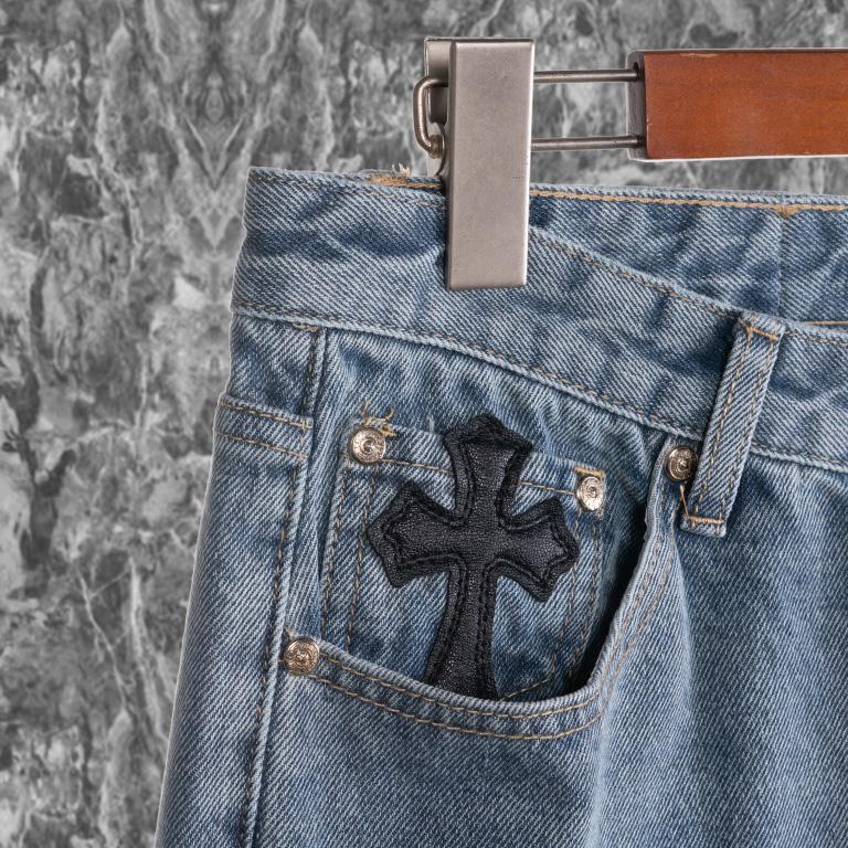 Chrome Heart Cross Patch Jeans - DesignerGu