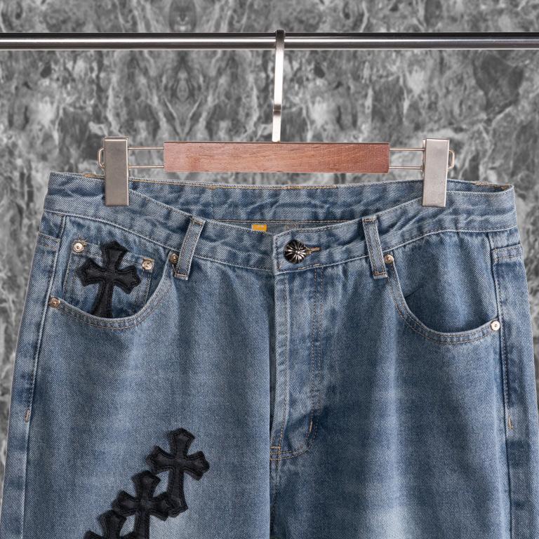 Chrome Heart Cross Patch Jeans - DesignerGu