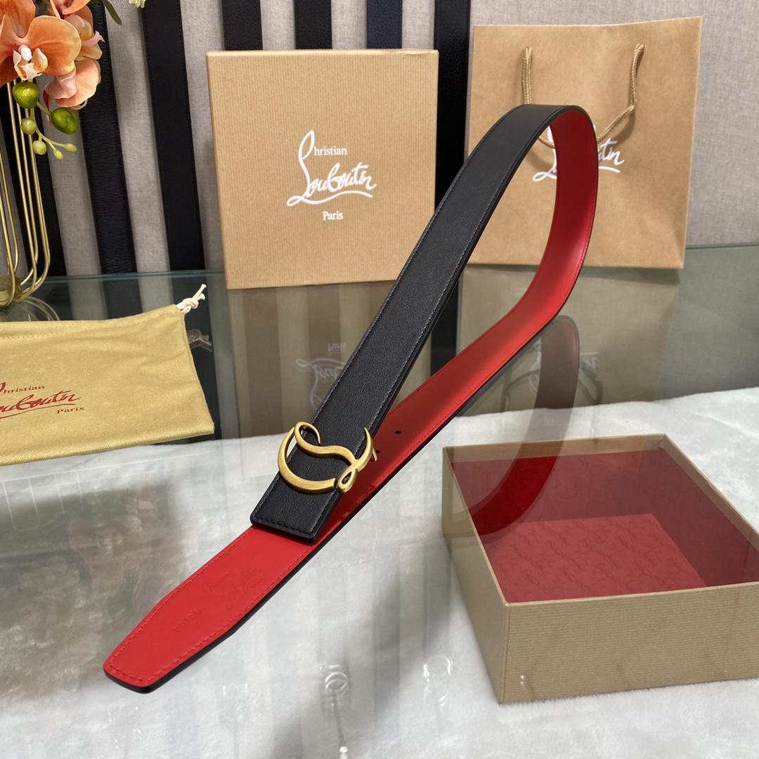 Christian Louboutin Logo Leather Belt  - DesignerGu